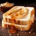 Creamy And Crunchy Peanut Butter Toast - Stock Image