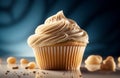 Creamy cupcake cooking food. Generate Ai