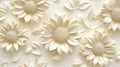 Cream White 3D Embossed Sunflower Petal Background Texture Royalty Free Stock Photo