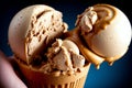 Creamy Delight Captivating Peanut Butter Ice Cream.AI Generated