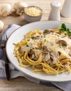 Creamy Fettuccine Alfredo With Mushrooms