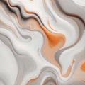 Creamy gray and muted orange fluid ink background AI