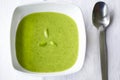 Creamy green soup of wild garlic and spinach