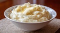 Creamy homemade mashed potatoes in white bowl Royalty Free Stock Photo