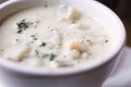 Bowl of New England clam chowder