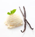 Creamy icecream and vanilla pods Royalty Free Stock Photo
