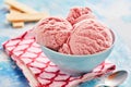 Creamy Italian strawberry gelato or ice cream