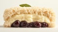 Creamy layered cake with cherries Royalty Free Stock Photo