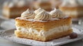 Creamy Layered Pastry Dessert With Whipped Cream Royalty Free Stock Photo