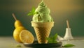 Creamy lemon ice cream Generative AI