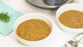 Creamy lentil soup close up in a bowl Royalty Free Stock Photo