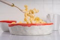 Creamy mac and cheese with ingredients for cooking Royalty Free Stock Photo