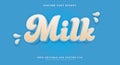 Creamy Milk 3d editable text effect Royalty Free Stock Photo