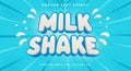 Creamy Milk Shake 3d editable text effect Royalty Free Stock Photo