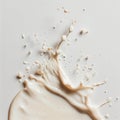 Creamy Milk Splashing On White Background Creating Dynamic Motion Royalty Free Stock Photo