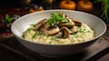 Creamy mushroom risotto bowl Royalty Free Stock Photo