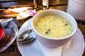Creamy mushroom soup with dill