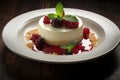 Creamy Pana cotta dessert plate. Generate Ai Royalty Free Stock Photo