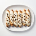 Delicious Chocolate Chip Danish On A White Plate Royalty Free Stock Photo