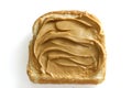 Creamy peanutbutter on white bread Royalty Free Stock Photo