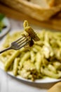 Creamy Pesto Penne Pasta Royalty Free Stock Photo