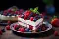 Creamy Piece cheesecake berry. Generate Ai