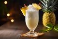 Creamy Pina colada cocktail. Generate Ai