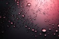 Creamy Pink Metallic Drops On Black Background. Generative AI