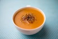 Creamy pumpkin squash vegetable soup Royalty Free Stock Photo