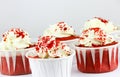 Creamy Red velvet cupcake isolated