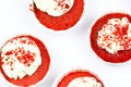 Creamy Red velvet cupcake isolated