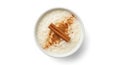 Creamy rice pudding with cinnamon and cinnamon sticks Royalty Free Stock Photo