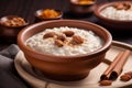 Creamy rice pudding. Generate Ai