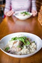 Creamy risotto with meat