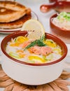 Creamy salmon soup