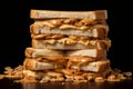 Creamy Sandwich peanut butter. Generate Ai Royalty Free Stock Photo
