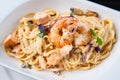 Creamy seafood pasta