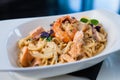 Creamy seafood pasta