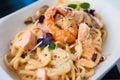 Creamy seafood pasta