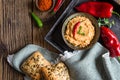 Creamy sheep cheese spread with onion, butter and paprika powder