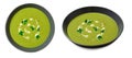 Creamy Soup, Spinach or Broccoli Soup in a Bowl on White Background Royalty Free Stock Photo