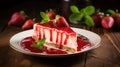 creamy strawberry dessert food