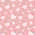 Seamless vector pattern with creamy strawberry