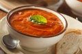 Creamy Tomato Basil Bisque Soup Royalty Free Stock Photo