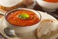 Creamy Tomato Basil Bisque Soup Royalty Free Stock Photo