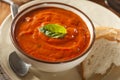 Creamy Tomato Basil Bisque Soup Royalty Free Stock Photo