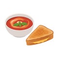 Creamy Tomato Basil Soup Bowl Royalty Free Stock Photo