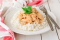 Creamy Tomato Chicken on Rice