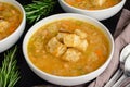 Creamy White Bean Soup with Rosemary and Pancetta Royalty Free Stock Photo