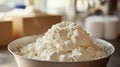 Creamy White Cheese In A Bowl Ready For Use Royalty Free Stock Photo
